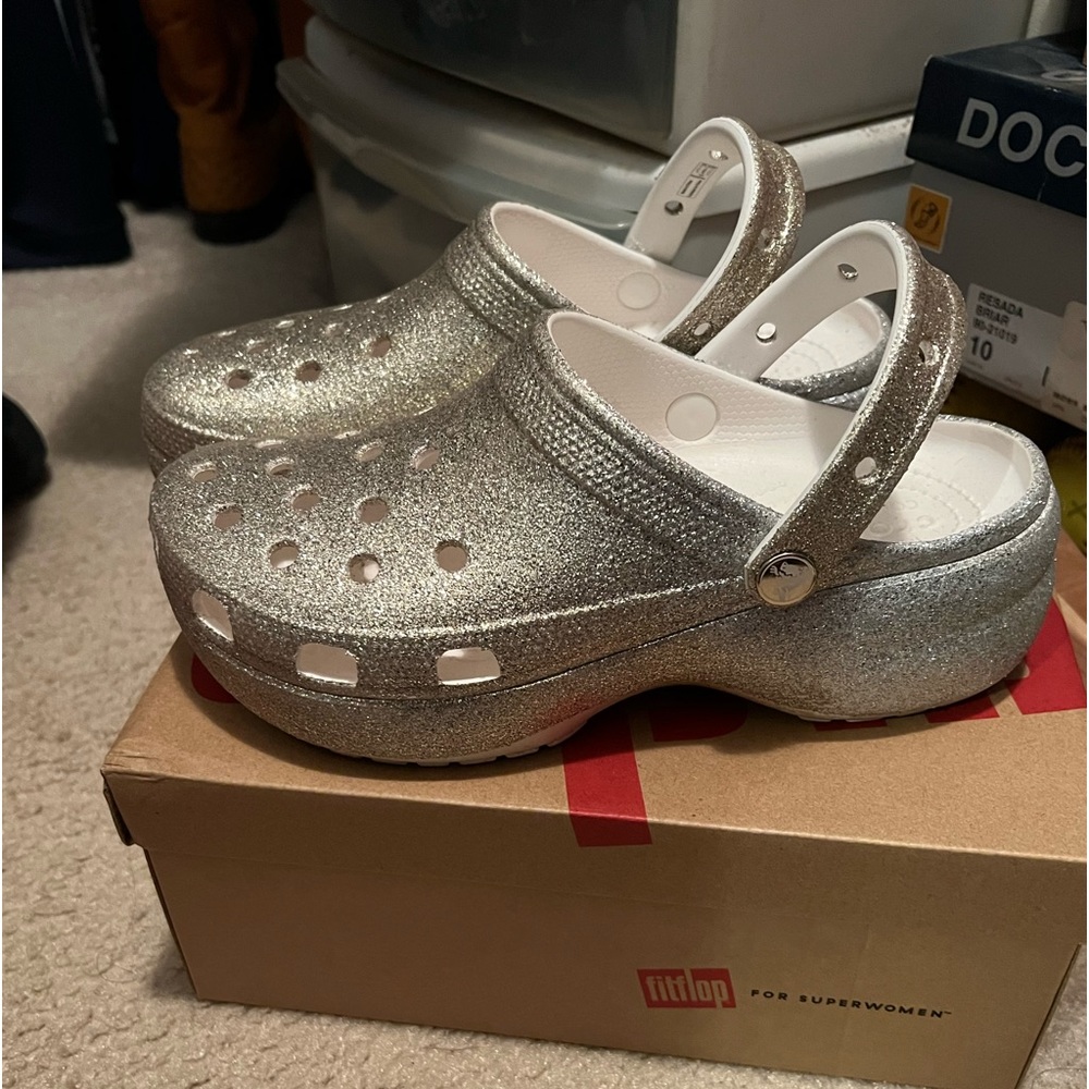 Glitter Platform Crocs